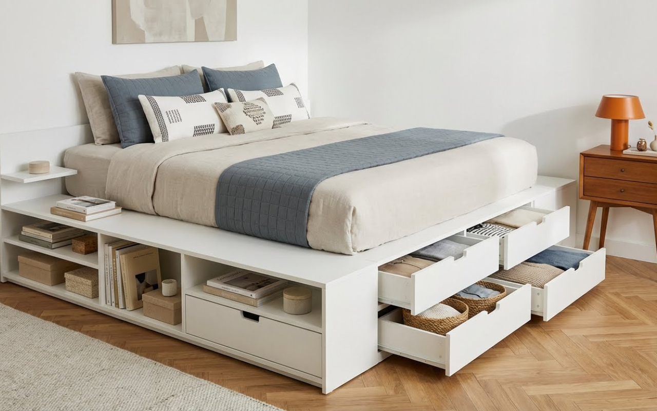 Camas com Compartimentos: Conforto e Organização em Um Só Móvel Para Otimizar Seu Quarto